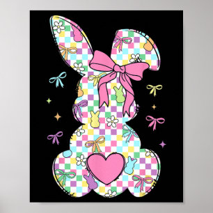 Poster Joyeux Lapin Lapin De Pâques Avec Coquet De Bow Cu