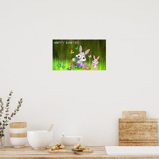 Poster Joyeux lapins de Pâques (Cuisine)