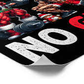 Poster Joyeux Liftmas Muscle Père Noël Weighlifting Corps (Coin)