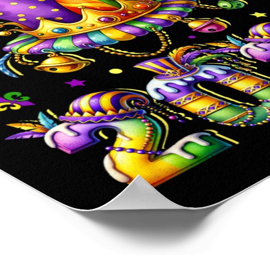 Poster Joyeux Mardi Gras Carnival 2025 Mardi Gras Jester (Coin)