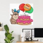 Poster Joyeux Marionnette d'anniversaire (Bureau à domicile)