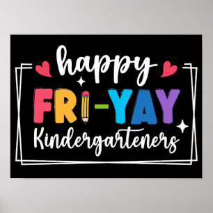 Poster Joyeux maternelle fri-Yay Funny Vendredi Professeu