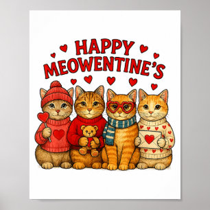 Poster Joyeux Meowentines Mignons Chats de la Saint-Valen