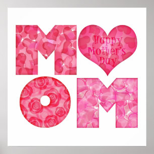Poster Joyeux Mère de Fête Maman Alphabet