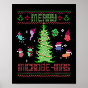 Poster Joyeux Microbe-Noël Microbiologie Scientifiques No