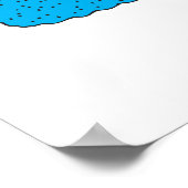 Poster joyeux monstre bleu (Coin)