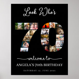 Poster joyeux montage photo de 70e anniversaire look qui