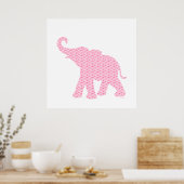 Poster Joyeux Motif d'Art Eléphant Rose (Cuisine)