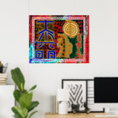 Poster Joyeux Motif frontalier - Reiki Healing Art (Bureau à domicile)
