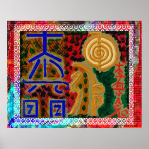 Poster Joyeux Motif frontalier - Reiki Healing Art