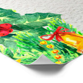 Poster Joyeux motif sans couture de Noël avec guirlandes. (Coin)