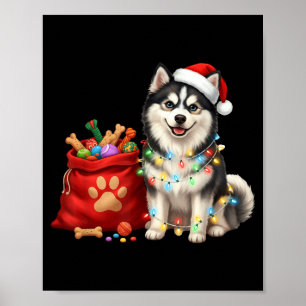 Poster Joyeux Msky Lumières de Noël Chien Maman Msky