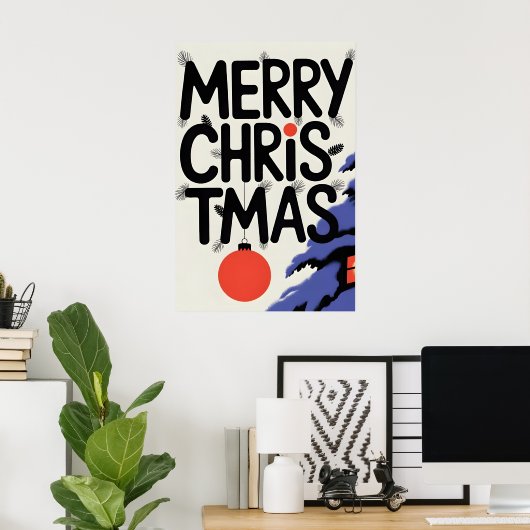Poster Joyeux Noël (Bureau à domicile)