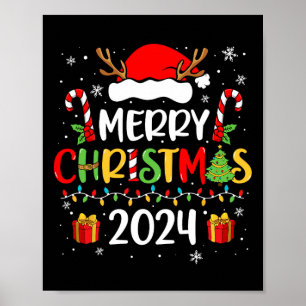Poster Joyeux Noël 2024 Santa Hat Correspondance de famil