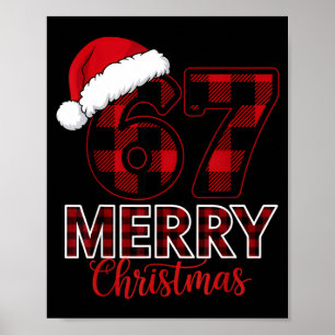 Poster Joyeux Noël 67 Buffalo à carreaux Père Noël Famill