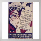 Poster Joyeux Noël à tous et à tous un bon combat (Devant)