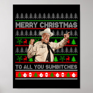 Poster Joyeux Noël à tous les Sumes Pull Ugly Noël Rétro