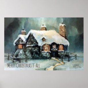 Poster Joyeux Noël à tous, merveilleuse nuit d'hiver
