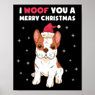 Poster Joyeux Noël à vous French Bulldog Amour pour chien