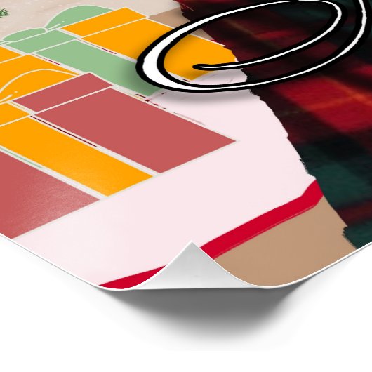 Poster Joyeux Noël - Africaine Américaine (Coin)