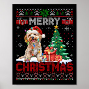 Poster Joyeux Noël Apoo Amoureux de les chiens Famille Vi