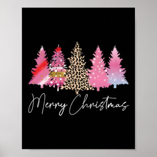 Poster Joyeux Noël Arbre rose Noël Joyeux Noël Ho