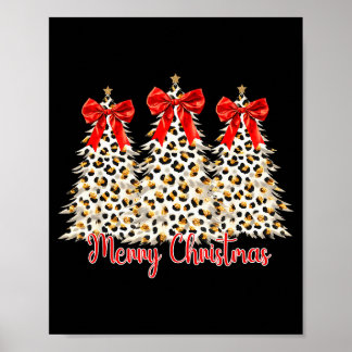 Poster Joyeux Noël Arbres de Noël Léopard Coquette Arc Ho