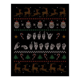 Poster Joyeux Noël - ASL American Sign Language II