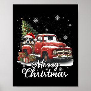 Poster Joyeux Noël Australien Berger Chien chevauchant Ro