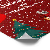 Poster Joyeux Noël avec des vacances rouges (Coin)