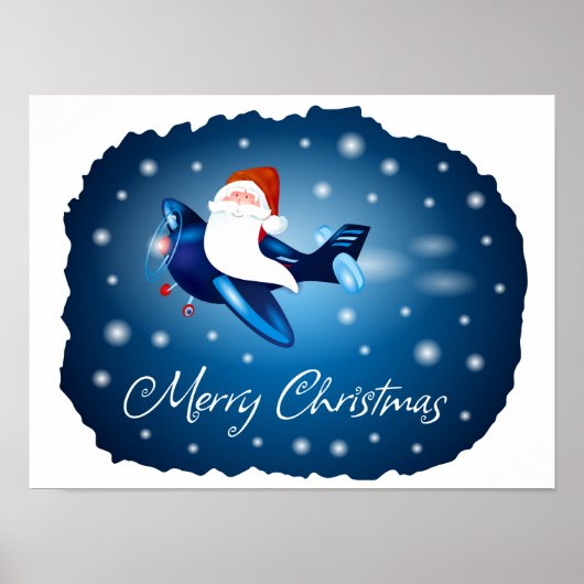 Poster Joyeux Noël avec Père Noël (Devant)