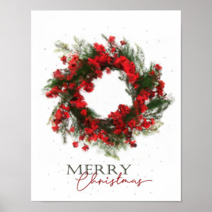 Poster Joyeux Noël Berry Wreath