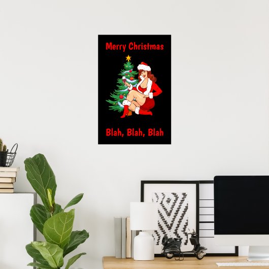Poster Joyeux Noël Blah, Blah, Blah - Fantastique Noël (Bureau à domicile)