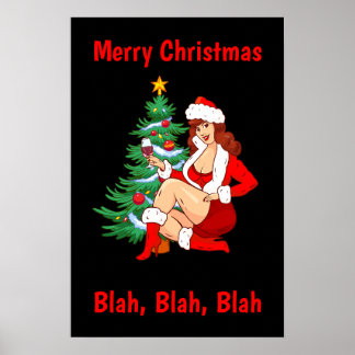 Poster Joyeux Noël Blah, Blah, Blah - Fantastique Noël