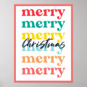 Poster Joyeux Noël blanc blanc rouge blanc blanc et blanc (Devant)