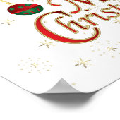 Poster Joyeux Noël blanc brillant (Coin)