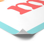 Poster Joyeux Noël bleu blanc blanc et blanc moderne (Coin)