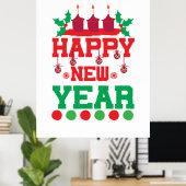 Poster Joyeux Noël Bonne année (Bureau à domicile)