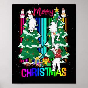Poster Joyeux Noël Bonne famille Noël Fête de l'arbre de 