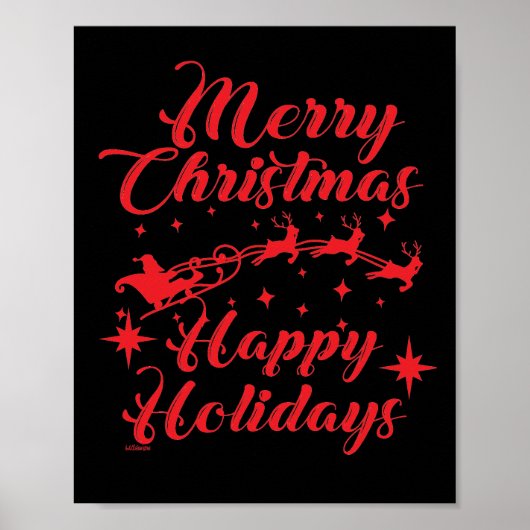 POSTER JOYEUX NOËL BONNES FÊTES                     (Devant)
