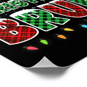 Poster Joyeux Noël Bruh Rouge Vert Rouge Plaqué Feux de N (Coin)