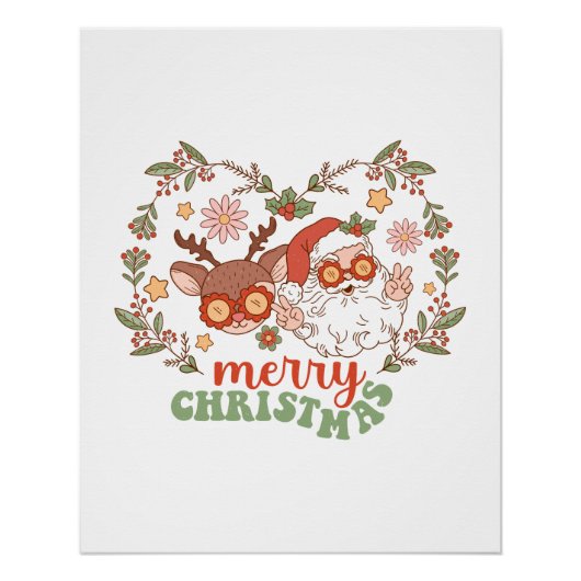 Poster Joyeux Noël cadeau de Noël (Devant)