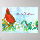 Poster Joyeux Noël Cardinal Bird (Devant)
