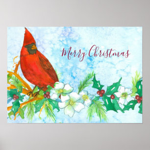 Poster Joyeux Noël Cardinal Bird