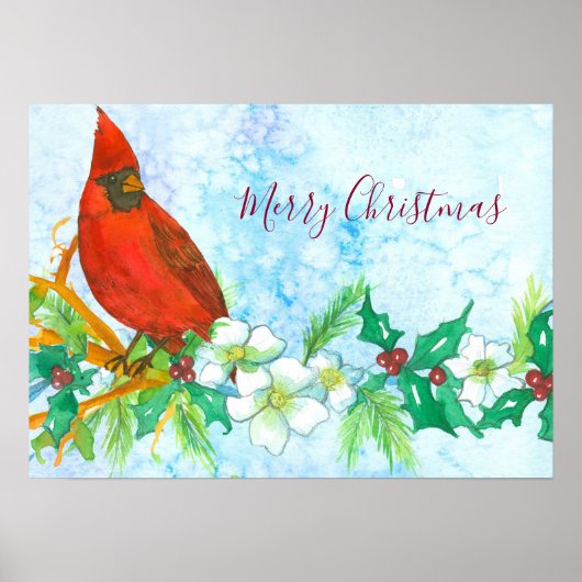 Poster Joyeux Noël Cardinal Bird (Devant)