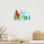 Poster Joyeux Noël Cardinal Bird (Cuisine)