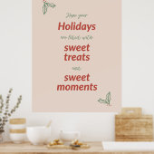 Poster Joyeux Noël Carte de vacances douce (Cuisine)
