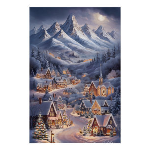 Poster Joyeux Noël Carte de vœux Winter Wonderland