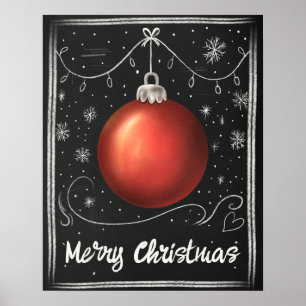 Poster Joyeux Noël Chalkboard Festive personnalisable