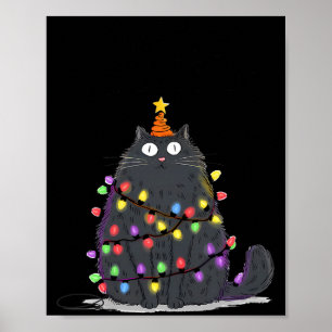 Poster Joyeux Noël Chats Arbres Amoureux Mignons Catmas
